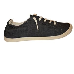 Margaritaville Women's Canvas Comfort Slip On Lace up Shoes Size 10 Black Denim